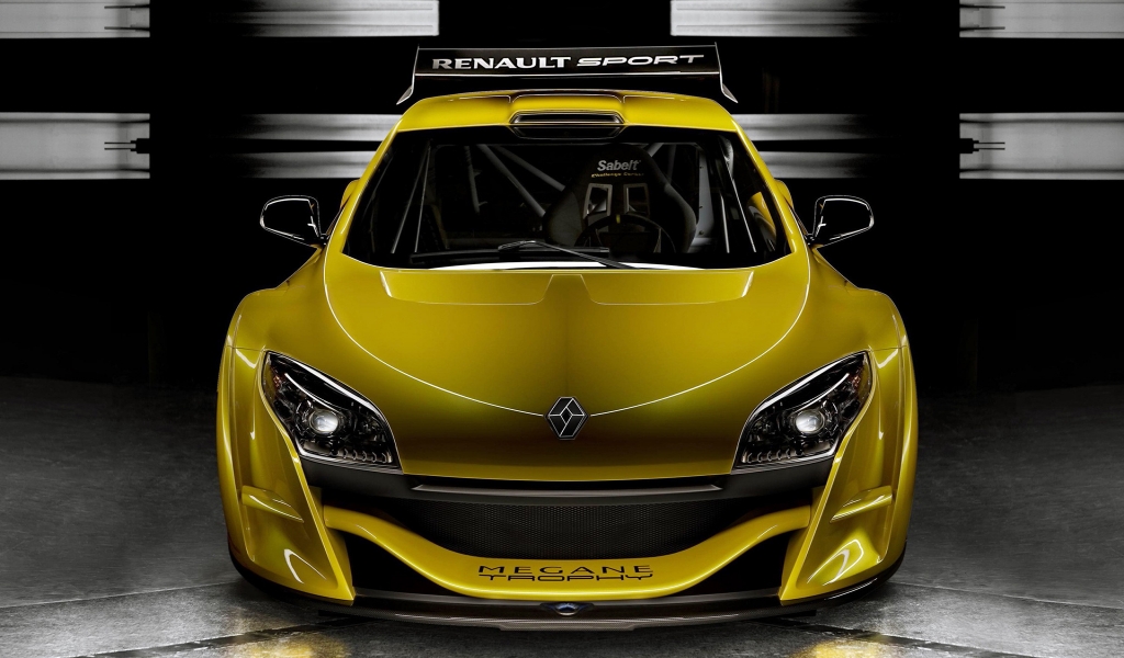 Yellow Megane Trophy Front for 1024 x 600 widescreen resolution