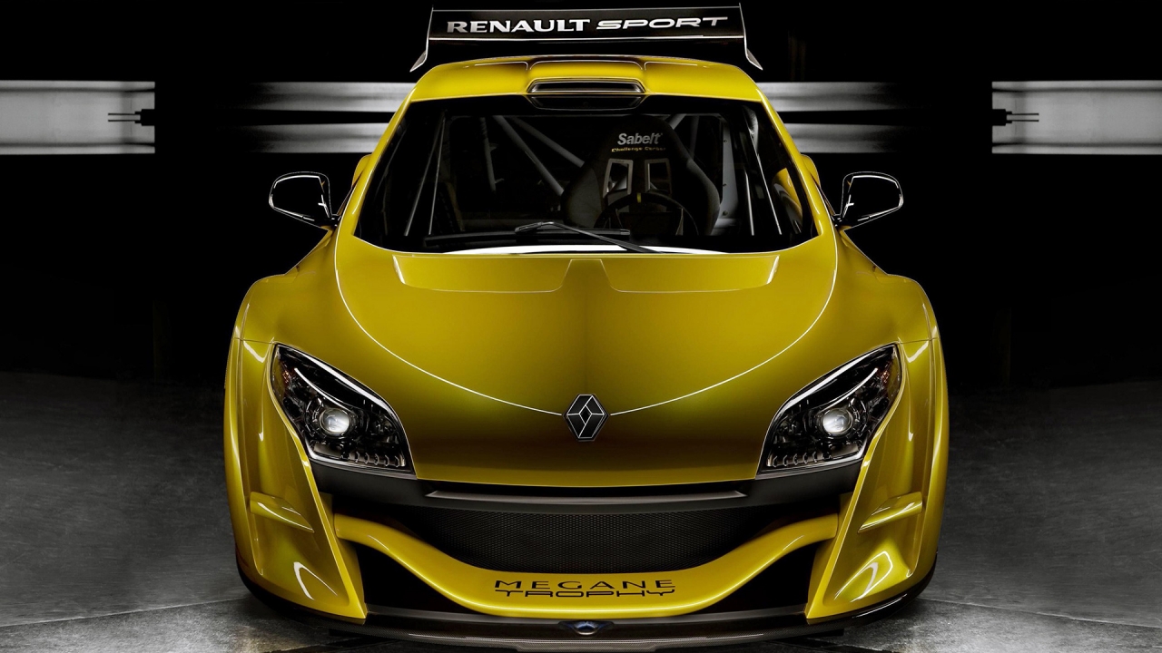 Yellow Megane Trophy Front for 1280 x 720 HDTV 720p resolution