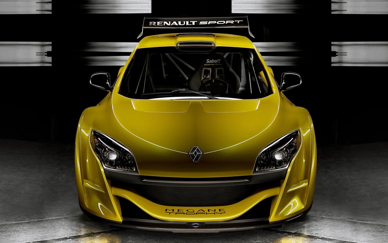 Yellow Megane Trophy Front for 1280 x 800 widescreen resolution
