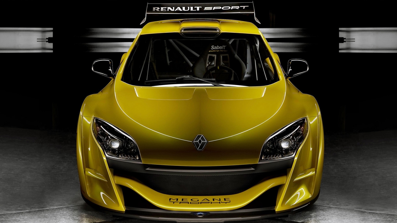 Yellow Megane Trophy Front for 1366 x 768 HDTV resolution