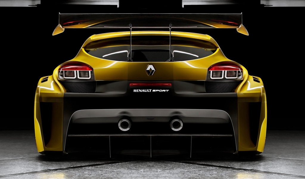 Yellow Megane Trophy Rear for 1024 x 600 widescreen resolution