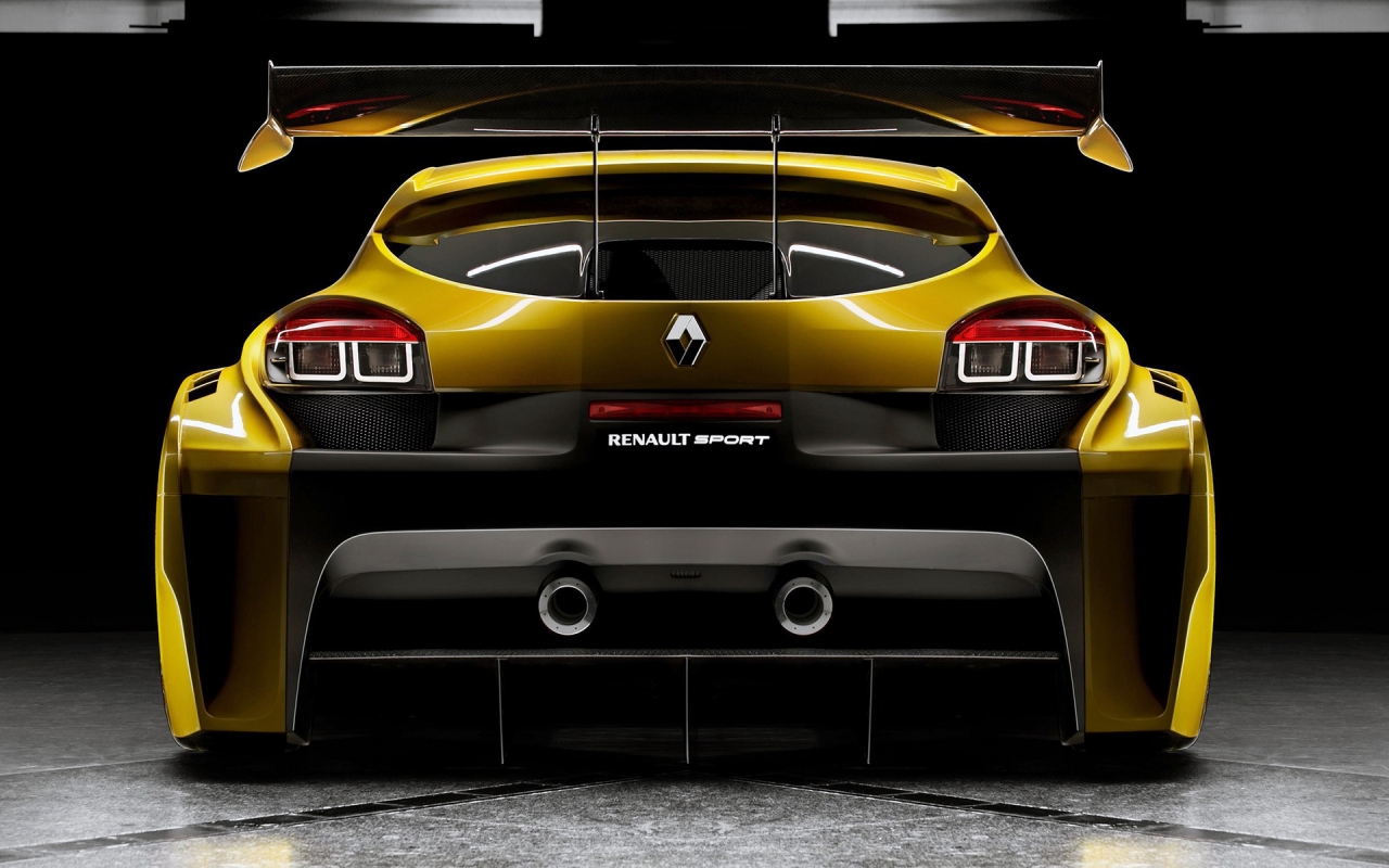 Yellow Megane Trophy Rear for 1280 x 800 widescreen resolution
