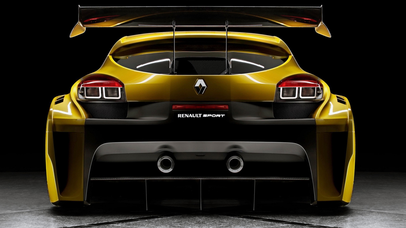 Yellow Megane Trophy Rear for 1366 x 768 HDTV resolution
