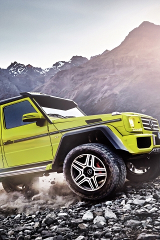 Yellow Mercedes Benz G Class 201 for 320 x 480 iPhone resolution