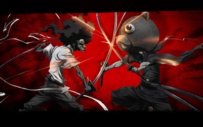 Afro Samurai vs Kuma wallpaper
