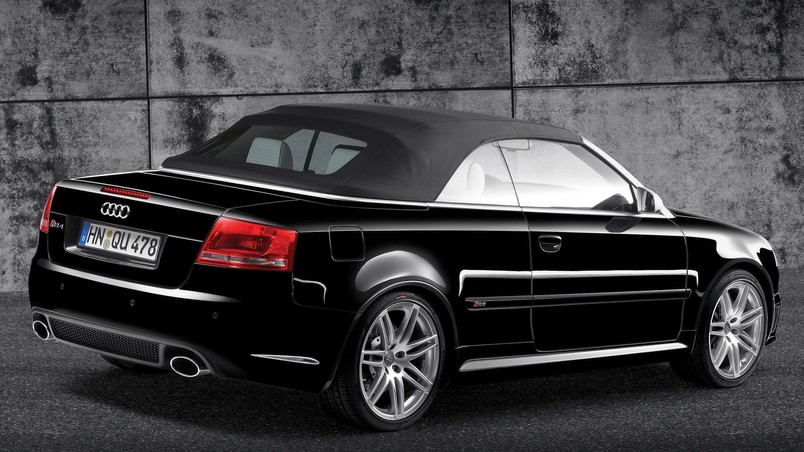 Audi RS 4 Cabriolet Black Rear And Side 2008 wallpaper
