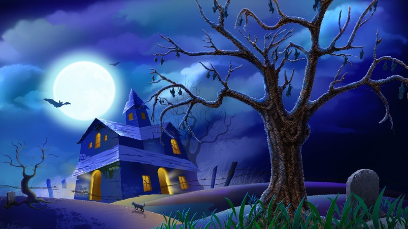 Blue Halloween Night wallpaper