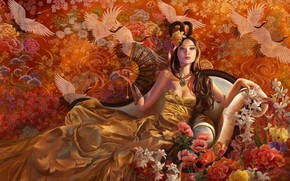 Fantasy Girl Autumn wallpaper