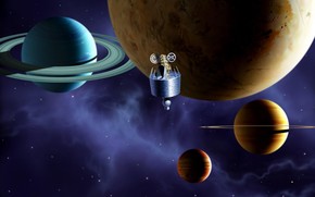 Planets and Earth wallpaper