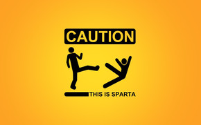 Caution this is Sparta wallpaper
