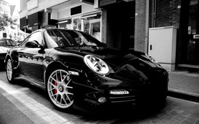 Superb Porsche 997 Turbo Black wallpaper