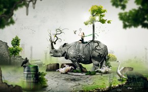 Cool Digital Rhino wallpaper