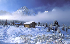 Mountain cottages wallpaper