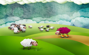 Crazy Sheep to Pasture wallpaper