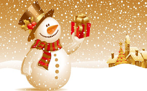Christmas Snowman Vector wallpaper