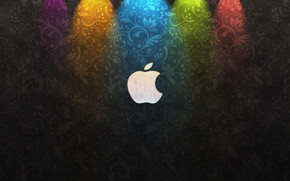 Apple Logo and Flower Background wallpaper