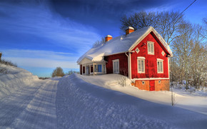 House Between Snow wallpaper