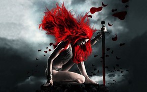 Redhead fantasy Warior wallpaper