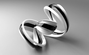 3D Black and White shapes wallpaper