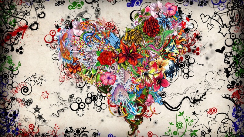 Flowers Heart wallpaper