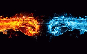 Fire and Ice Conflict wallpaper
