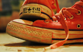 Red All Stars Tennis Shoes wallpaper