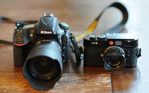 Nikon and Leica wallpaper