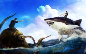 Shark Fight wallpaper