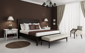 Brown and White Bedroom wallpaper