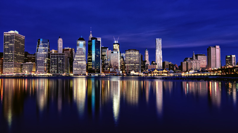 New York River Side View wallpaper
