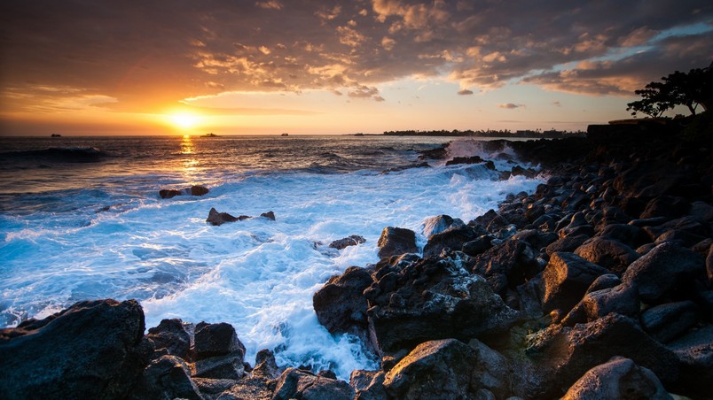 hawaiian sunset background