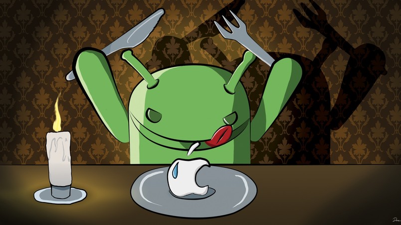 Hungry Android wallpaper