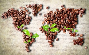 Coffee Beans World Map wallpaper