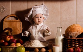 Cute Little Boy Chef wallpaper