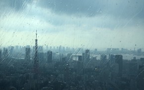 Rainy City View wallpaper