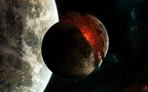 Planet Disaster in Space wallpaper