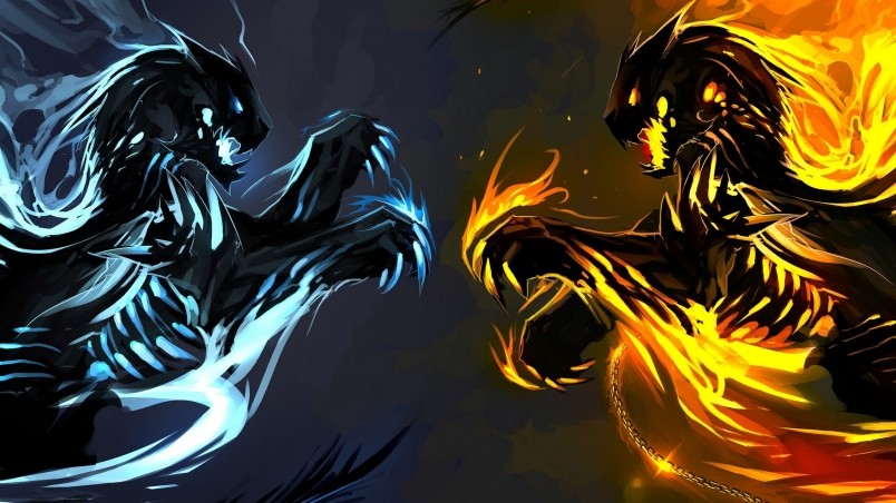 3d fire and ice wallpaper