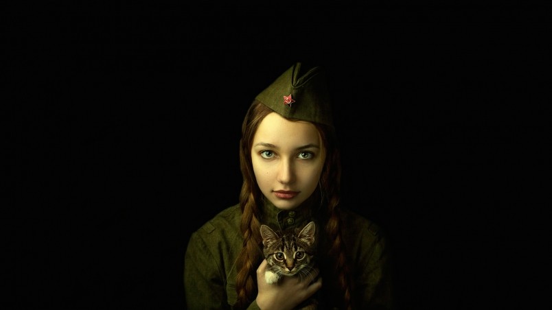 Soldier Girl Portrait wallpaper