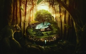 Amazing Jungle Photo Manipulation wallpaper
