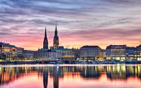 Hamburg Promenade View wallpaper