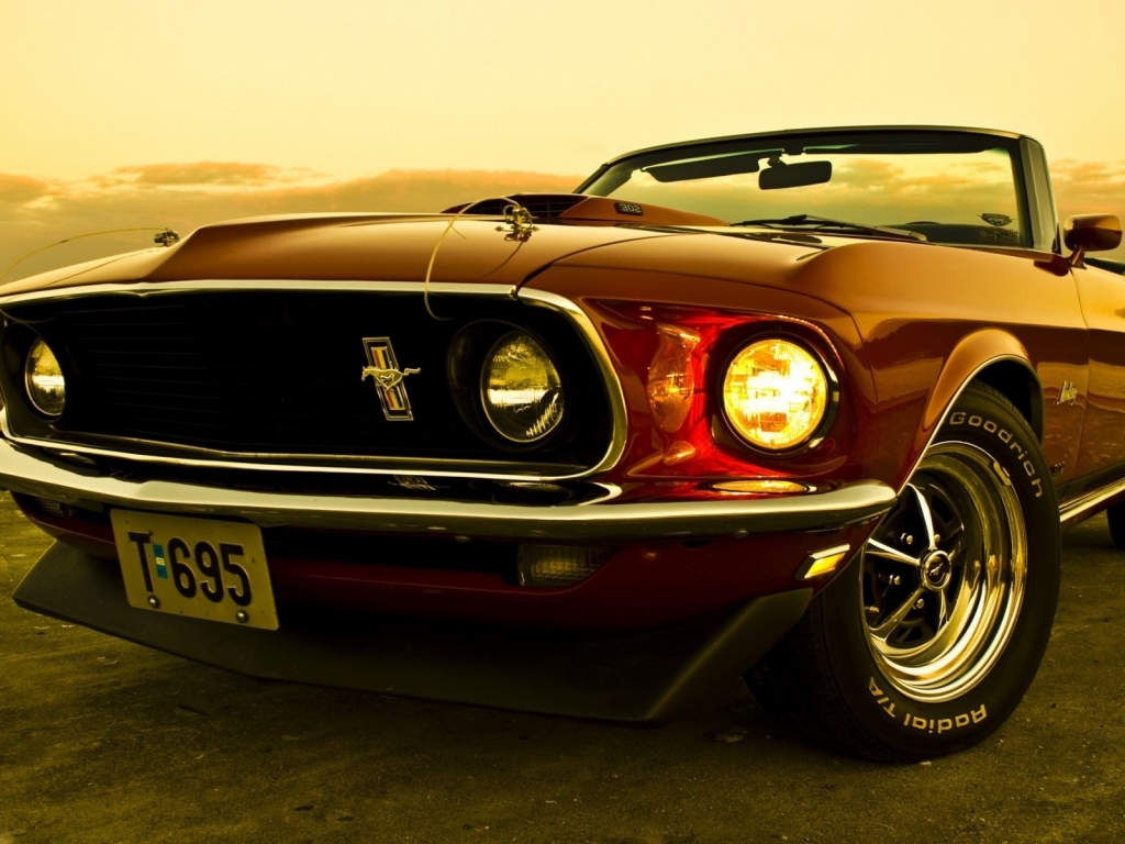 1969 Ford Mustang Convertible for 1024 x 768 resolution