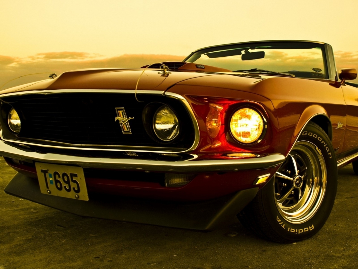 1969 Ford Mustang Convertible for 1152 x 864 resolution