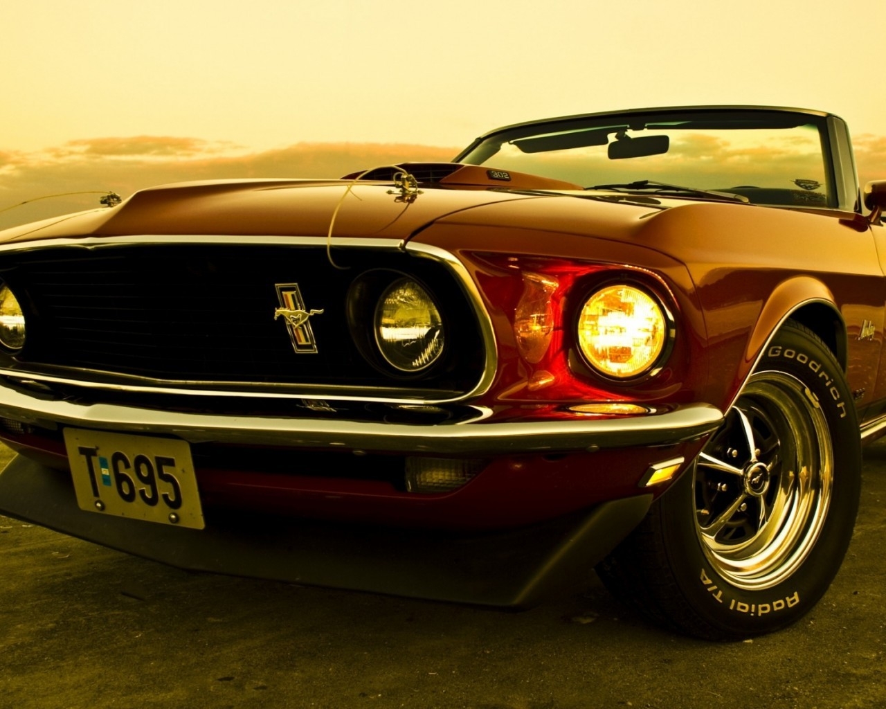 1969 Ford Mustang Convertible for 1280 x 1024 resolution