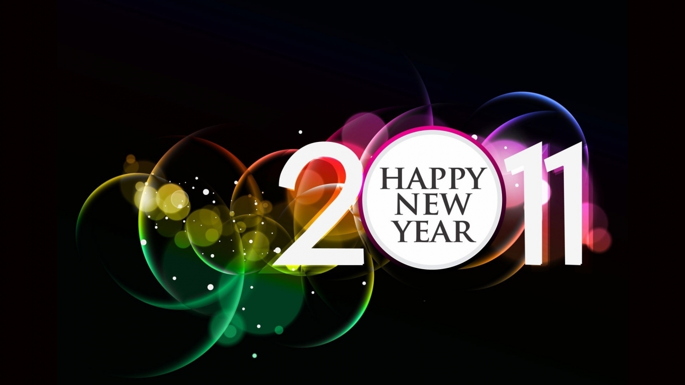 2011 Happy New Year for 1366 x 768 HDTV resolution