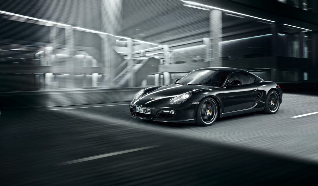 2011 Porsche Cayman S Black for 1024 x 600 widescreen resolution