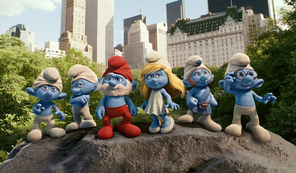 2011 The Smurfs Movie for 1024 x 600 widescreen resolution