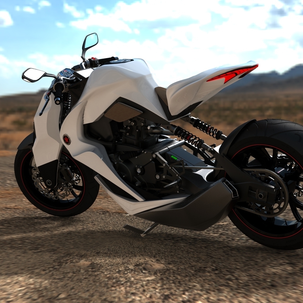 2012 Hybrid Motorcycle Concept for 1024 x 1024 iPad resolution