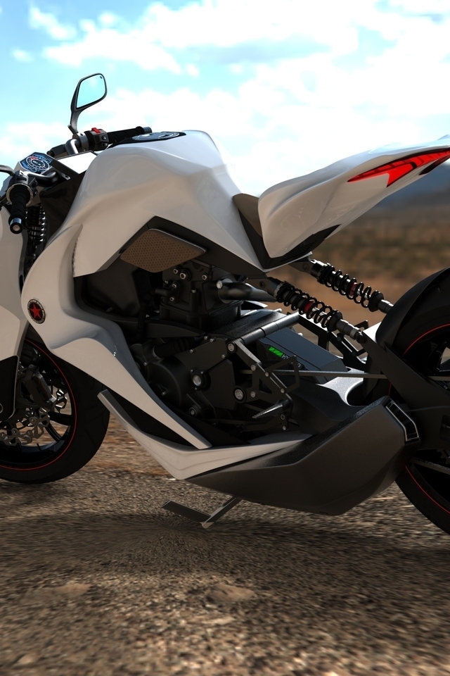 2012 Hybrid Motorcycle Concept for 640 x 960 iPhone 4 resolution