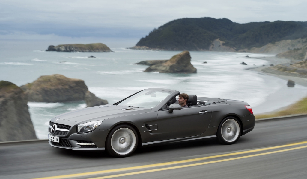 2012 Mercedes SL Dark Silver for 1024 x 600 widescreen resolution