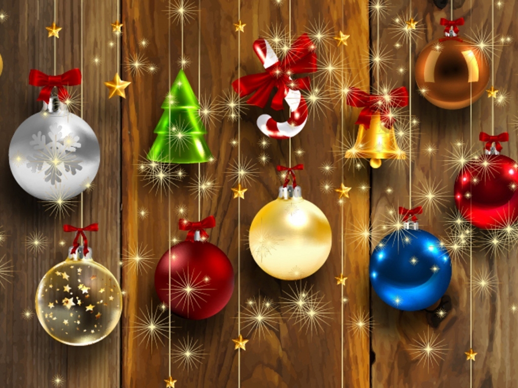 2013 Christmas Ornaments for 1024 x 768 resolution